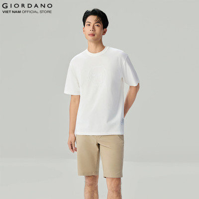 GIORDANO Áo Thun Nam Ngắn Tay Cổ Tròn In Hình CHIIKAWA Collection Men's Short-Sleeve Graphic T-Shirt 01096083-02