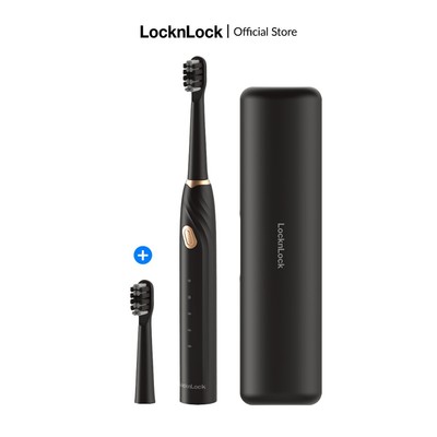 [ShopeeVip T9] Bàn chải điện LocknLock  5 chế độ làm sạch, có 4 đầu bàn chải ENR321BLK, Hàng chính hãng, - JoyMall