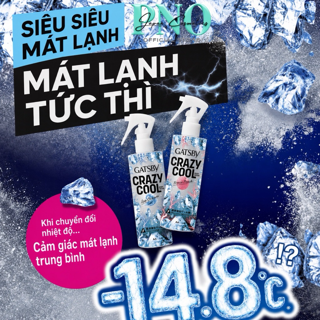 Xịt lạnh GATSBY CRAZY COOL mẫu mới - Nhật Bản