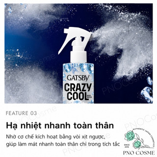 Xịt lạnh GATSBY CRAZY COOL mẫu mới - Nhật Bản