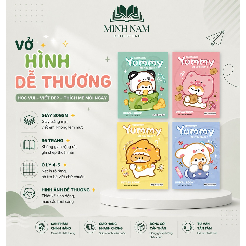 (Combo 10 quyển) Tập Vở Học Sinh 4 Ô Ly 5 Ô Ly Giấy Dày, Chống Lóa, Hình Dễ Thương - Giá Siêu Rẻ