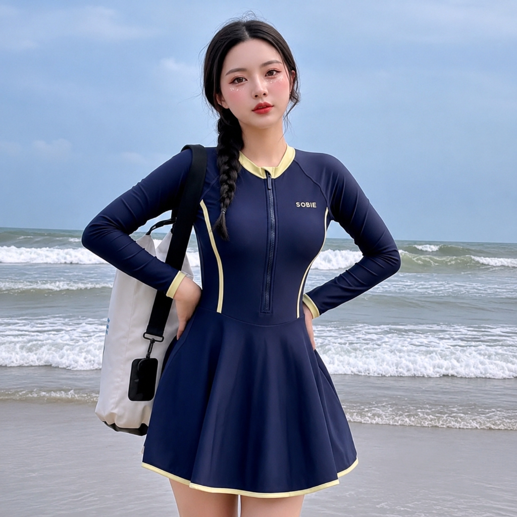 Đồ bơi nữ có mút ngực quần dài 2 mảnh kín đáo váy 2 lớp chất thun co dãn chống nắng có size | BigBuy360 - bigbuy360.vn