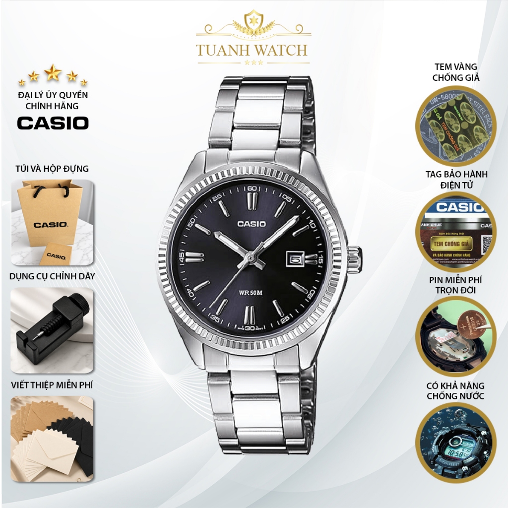 Đồng hồ Casio nam dây thép MTP-1302D-1A1VDF chính hãng - Bảo hành 1 năm, thay pin trọn đời