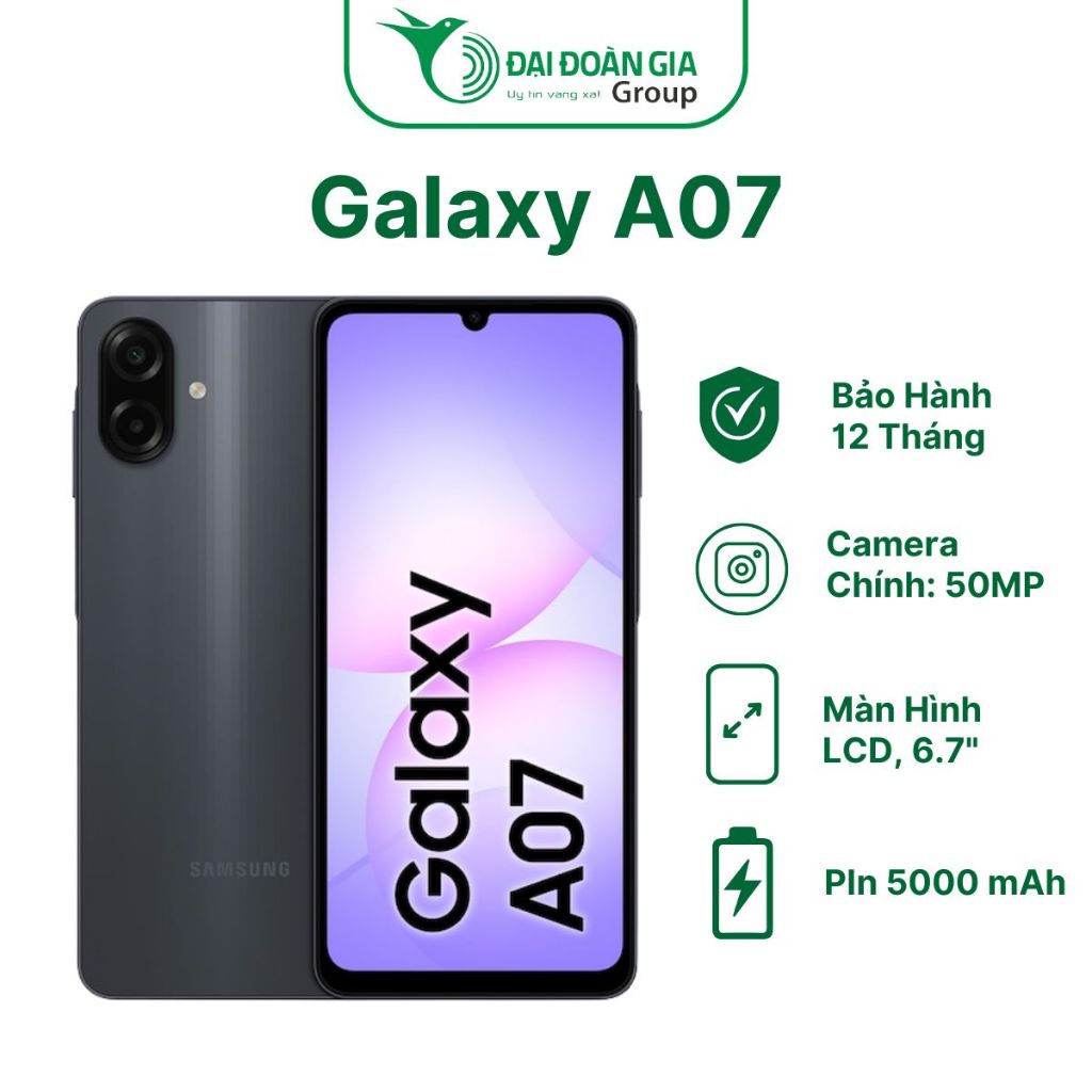Điện Thoại Samsung Galaxy A07 - Hàng Chính Hãng, Bảo Hành 12 Tháng Toàn Quốc