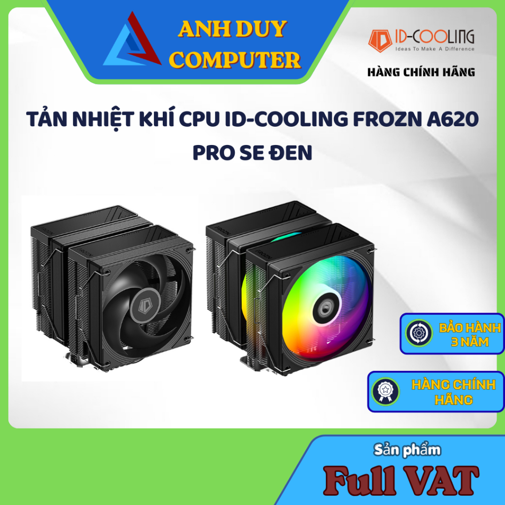 TẢN NHIỆT KHÍ CPU ID-COOLING FROZN A620 PRO SE / SE ARGB MÀU ĐEN CHÍNH HÃNG FULL VAT