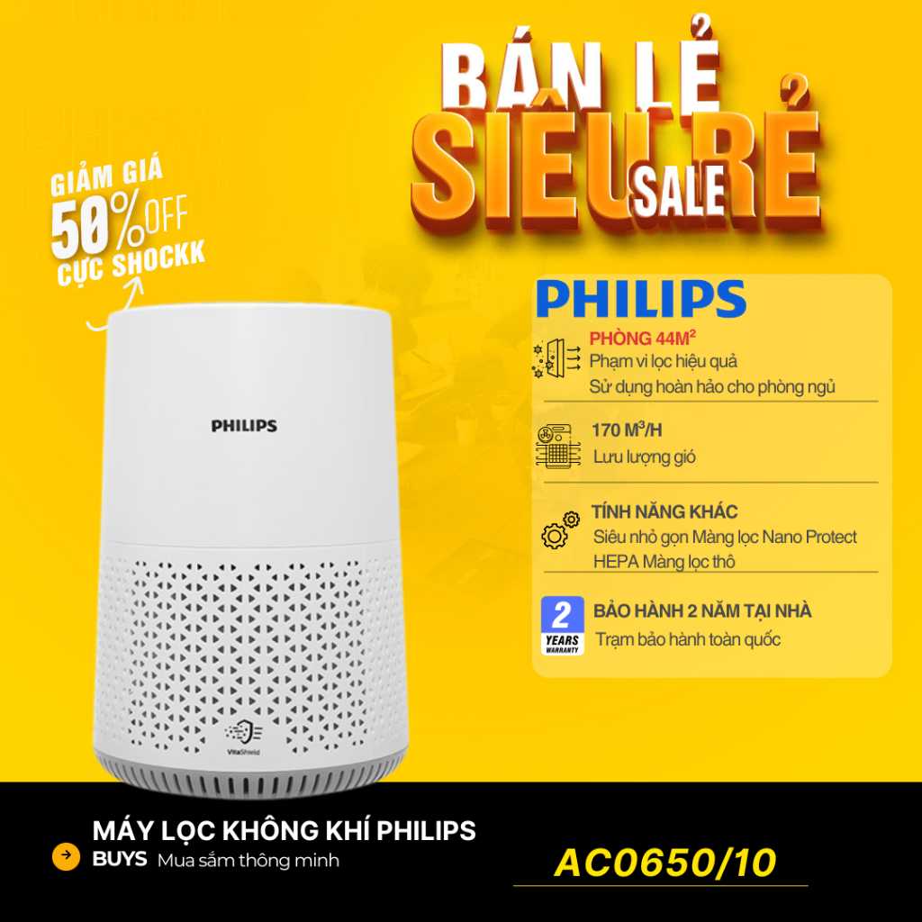 Máy lọc không khí Philips AC0650/10 12W