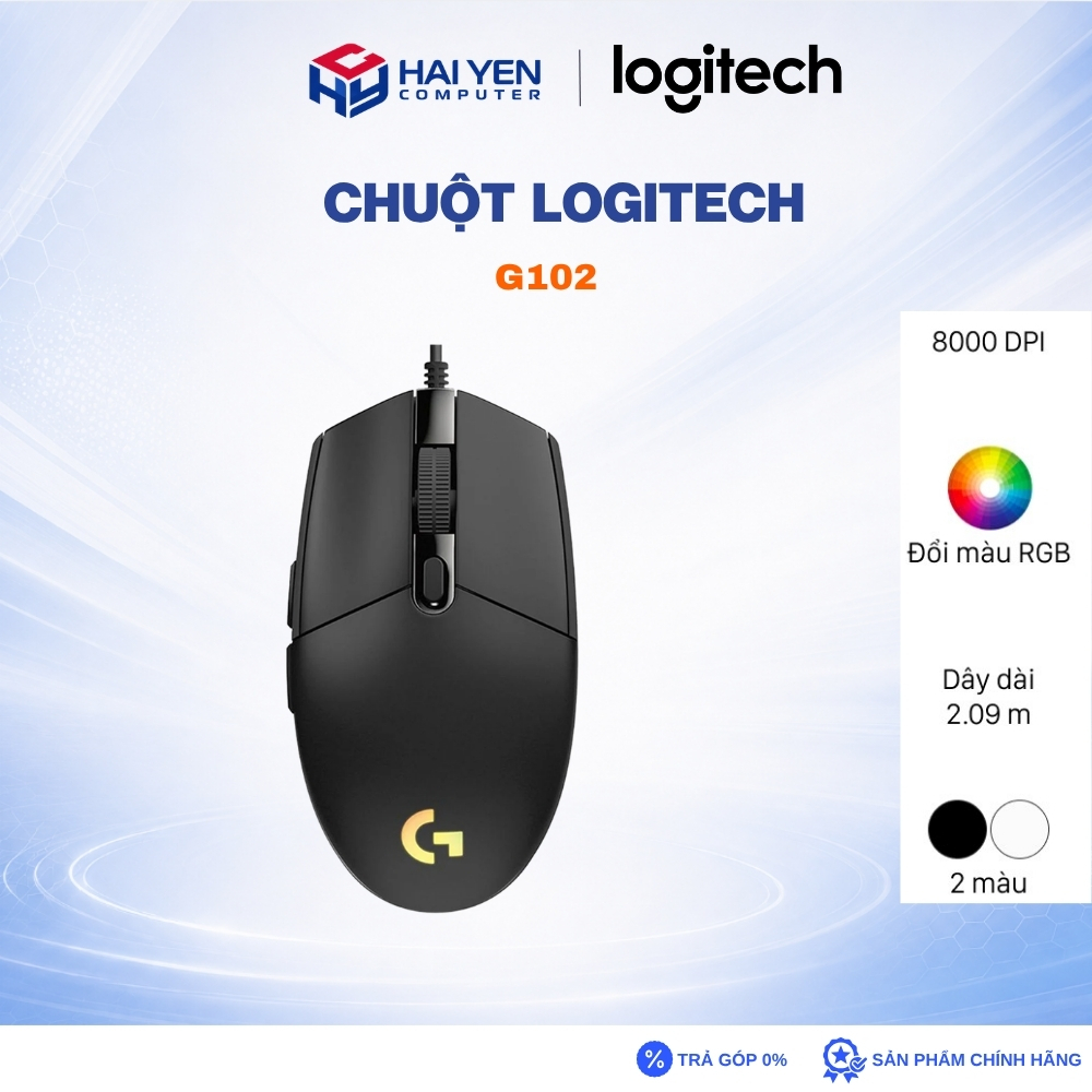 Chuột LOGITECH G102  LightSync Black
