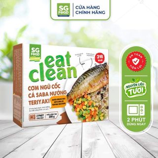 [Đông lạnh] 4 Hộp CƠM NGŨ CỐC CÁ SABA Nướng Teriyaki Eat Clean 200g SG Food, Giảm Cân Healthy