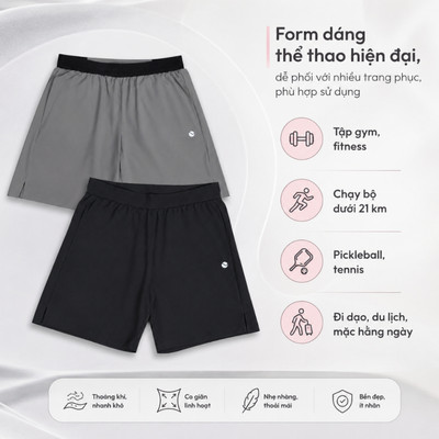 Quần Short Nam Livan LV26N03M318 – Quần Short Thể Thao Nam Co Giãn, Mềm Mại, Đa Năng