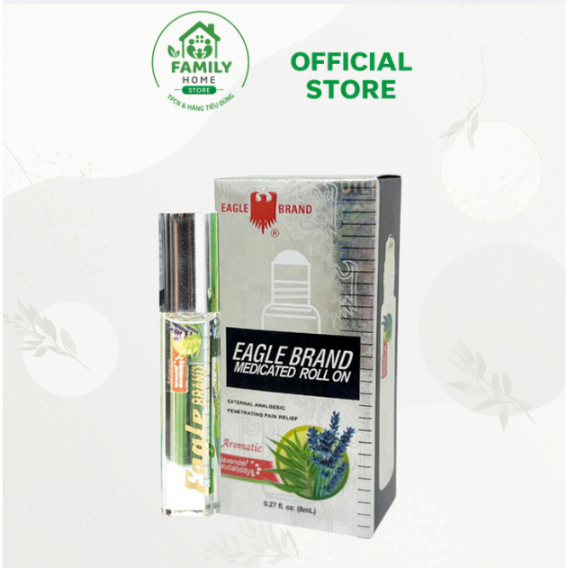 Dầu Gió Trắng Eagle Brand Medicated Roll On  8ml Dạng Lăn Xoa Bóp Massage