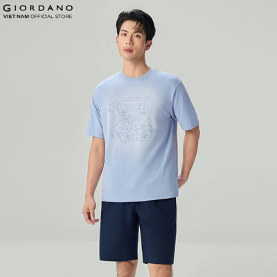 GIORDANO Áo Thun Nam Ngắn Tay Cổ Tròn In Hình CHIIKAWA Collection Men's Short-Sleeve Graphic T-Shirt 01096089-31