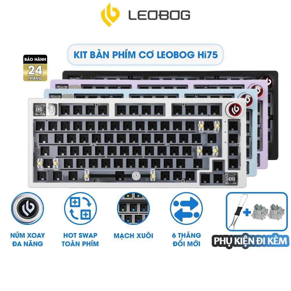 KIT BÀN PHÍM CƠ HỢP KIM NHÔM LEOBOG HI75 1000HZ GAMING LED RGB HOTSWAP CÓ NÚM XOAY