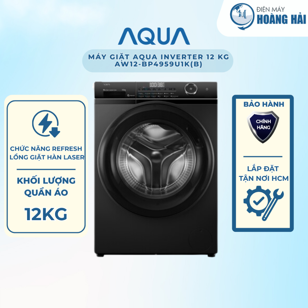 AW12-BP4959U1K(B) | Máy giặt Aqua Inverter 12 kg AW12-BP4959U1K(B) - HÀNG CHÍNH HÃNG