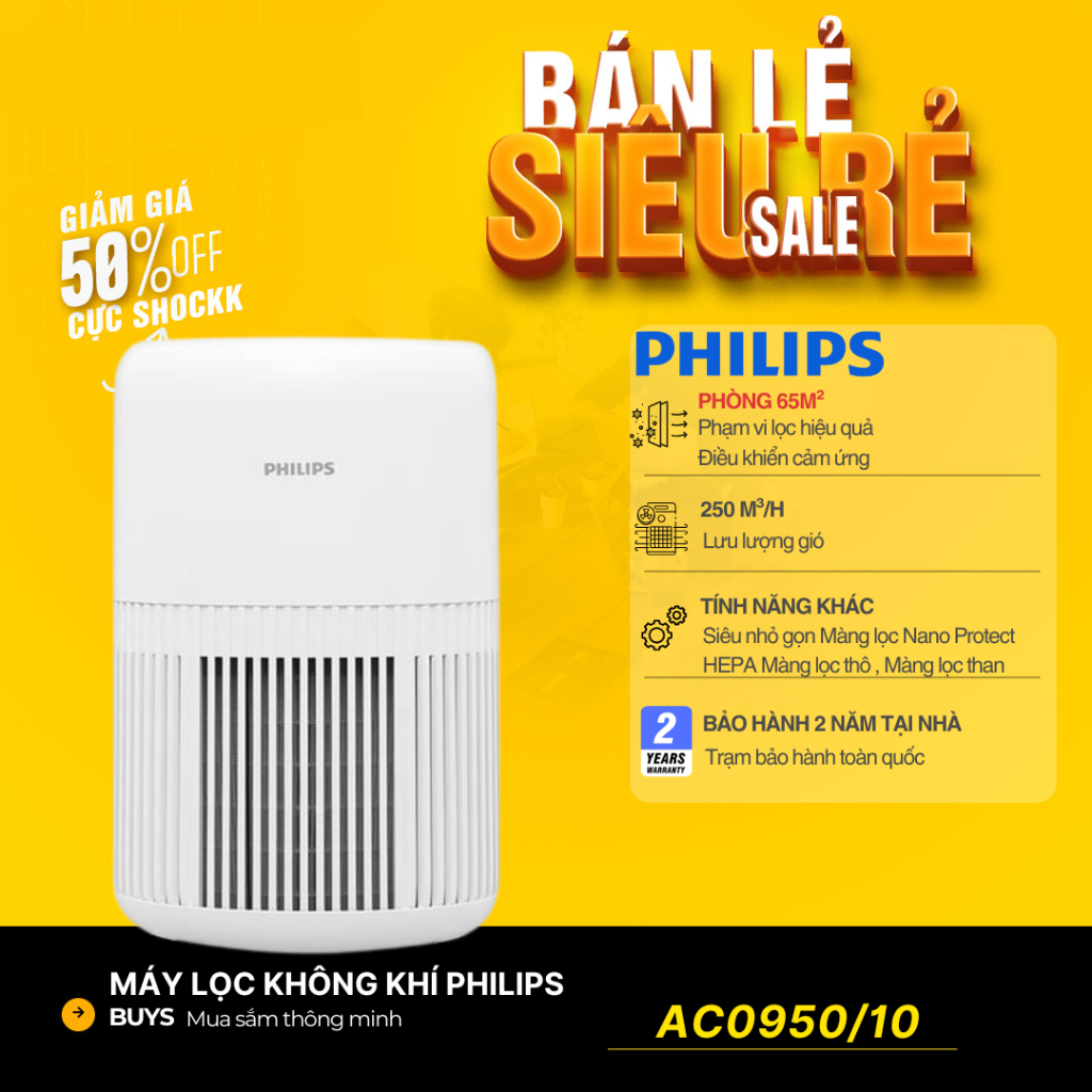 Máy lọc không khí Philips AC0950/10 23W