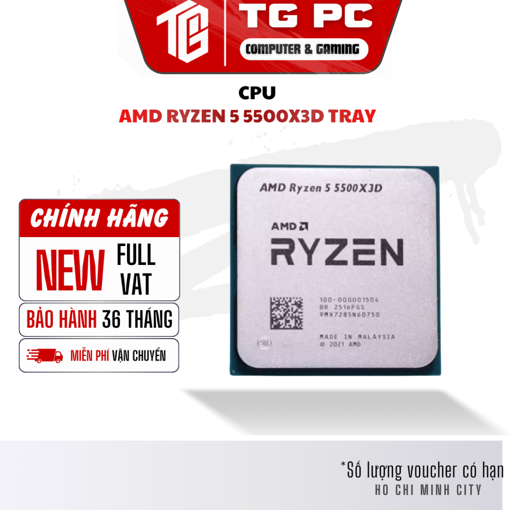 [NEW FULL VAT] CPU AMD RYZEN 5 5500X3D TRAY  - BẢO HÀNH 36 THÁNG