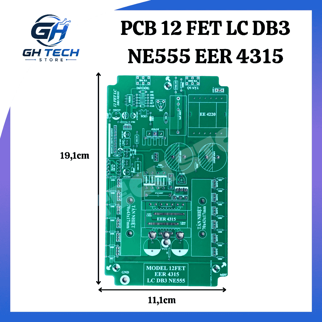 PCB 12 Fet LC DB3 NE555 EER4315 - GH TECH STORE