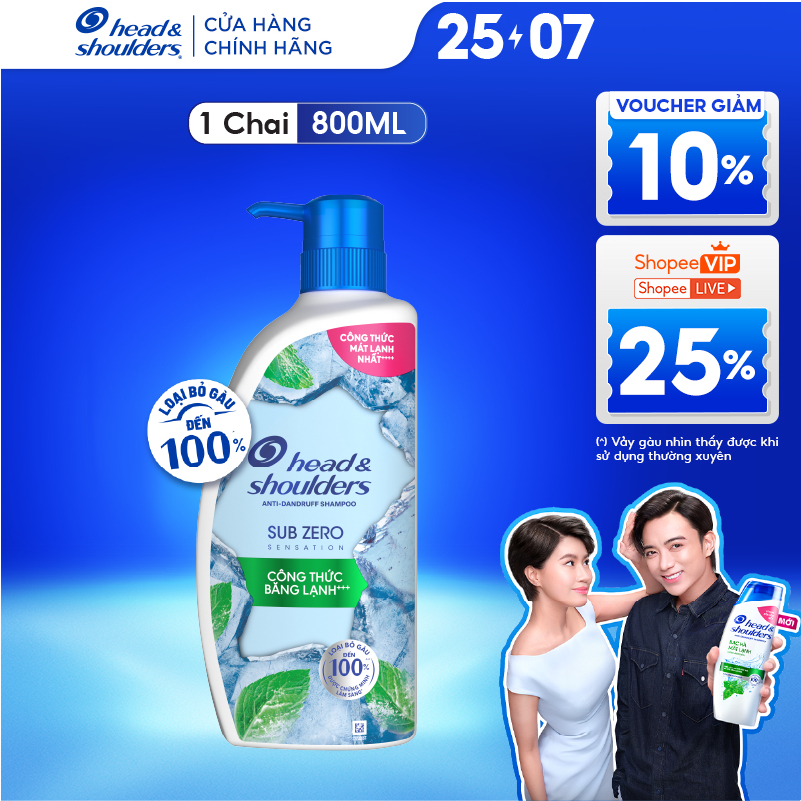 Dầu Gội Sạch Gàu HEAD & SHOULDERS Sub Zero Băng Lạnh - Chai 800ml
