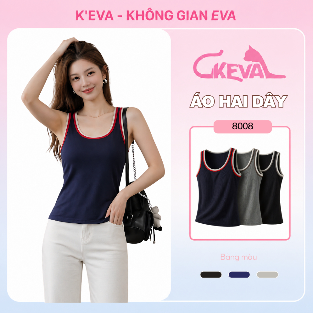 Áo Ba Lỗ Nữ Có Sẵn Mút Ngực, Áo Tank Top Nữ Chất Liệu Tencel Ôm Body Phong Cách Thể Thao 8008