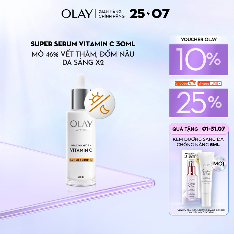 Super Serum OLAY LUMINOUS NIACINAMIDE + VITAMIN C Mờ Vết Thâm, Đốm Nâu, Dưỡng Sáng Da 30ML