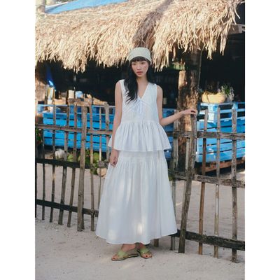 Chân váy dài OLV White Gauze Loose Maxi Skirt phù hợp đi chơi đi biển