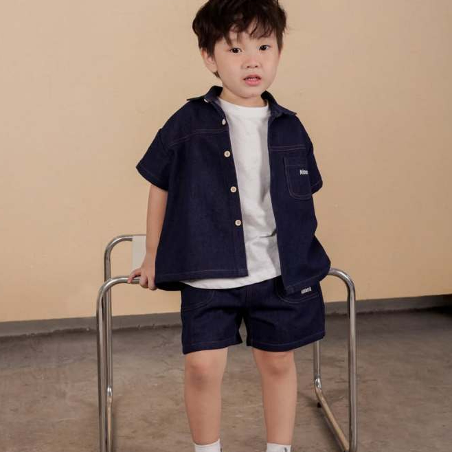 [MIMONSTER] Set áo & quần Denim phong cách cho bé trai