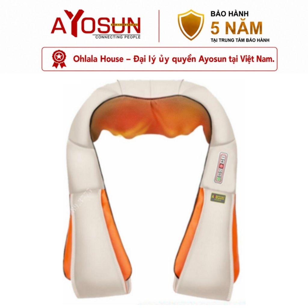 [CHÍNH HÃNG-BH 5 NĂM] Đai Đeo Massage 16 bi cổ vai gáy lưng chuyên sâu AYOSUN Korea - Ohlala House đ