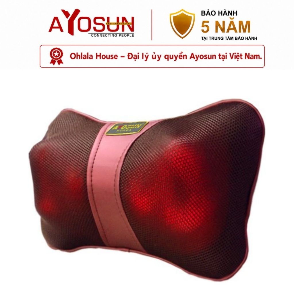 [𝗖𝗛𝗜́𝗡𝗛 𝗛𝗔̃𝗡𝗚-𝗕𝗛 𝟱𝗡𝗮̆𝗺] Gối massage sáu bi hồng ngoại 𝗔𝗬𝗢𝗦𝗨𝗡 Korea - Ohlala House đại lý phân phối