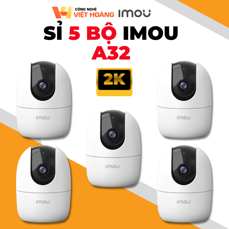 [COMBO 5 Bộ] Camera Wifi Imou A32 Ranger 2 Trong Nhà Xoay 360 Độ, Đàm Thoại 2 Chiều