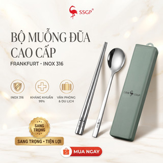 Bộ muỗng ăn văn phòng Frankfurt Inox 316 SSGP - bộ muỗng đũa inox, muỗng đũa cá nhân, muỗng du lịch