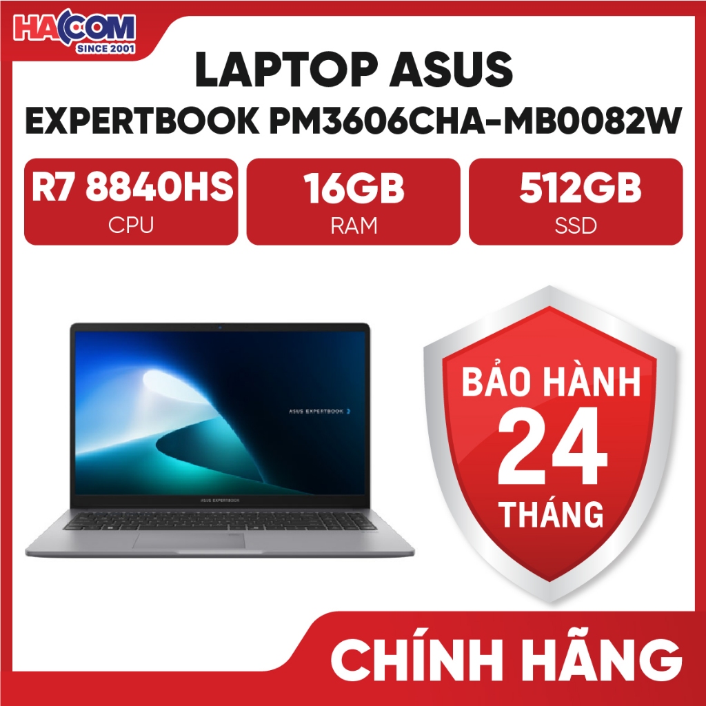 Laptop ASUS ExpertBook PM3406CHA-LY0089W 14/16inch (R7 8840HS/16GB RAM D5/ 512GB SSD/ 14 IPS WUXGA/B
