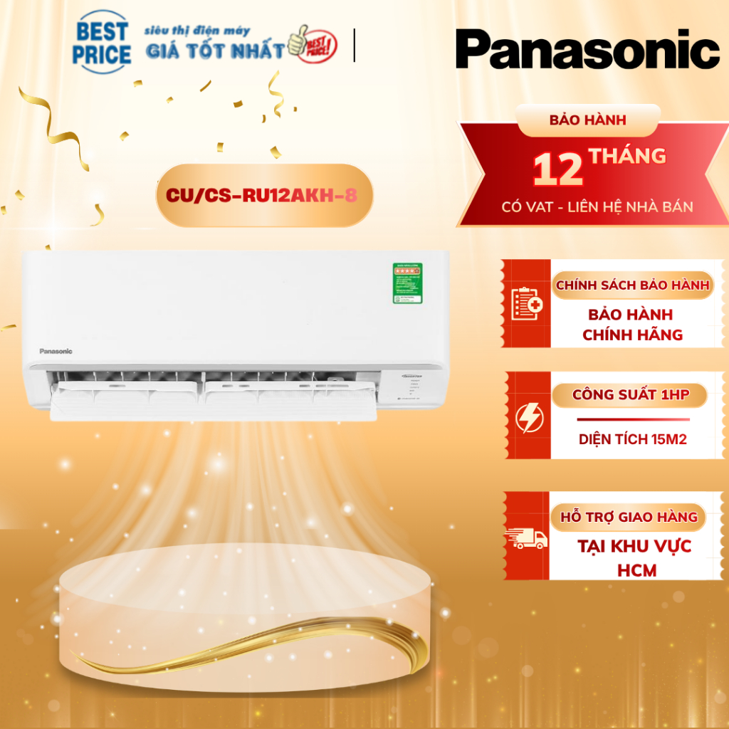 CU/CS-RU12AKH-8 Điều hòa Panasonic – 1.5 HP, Inverter, Nanoe-G lọc bụi mịn PM2.5 CU/CS-RU12AKH-8