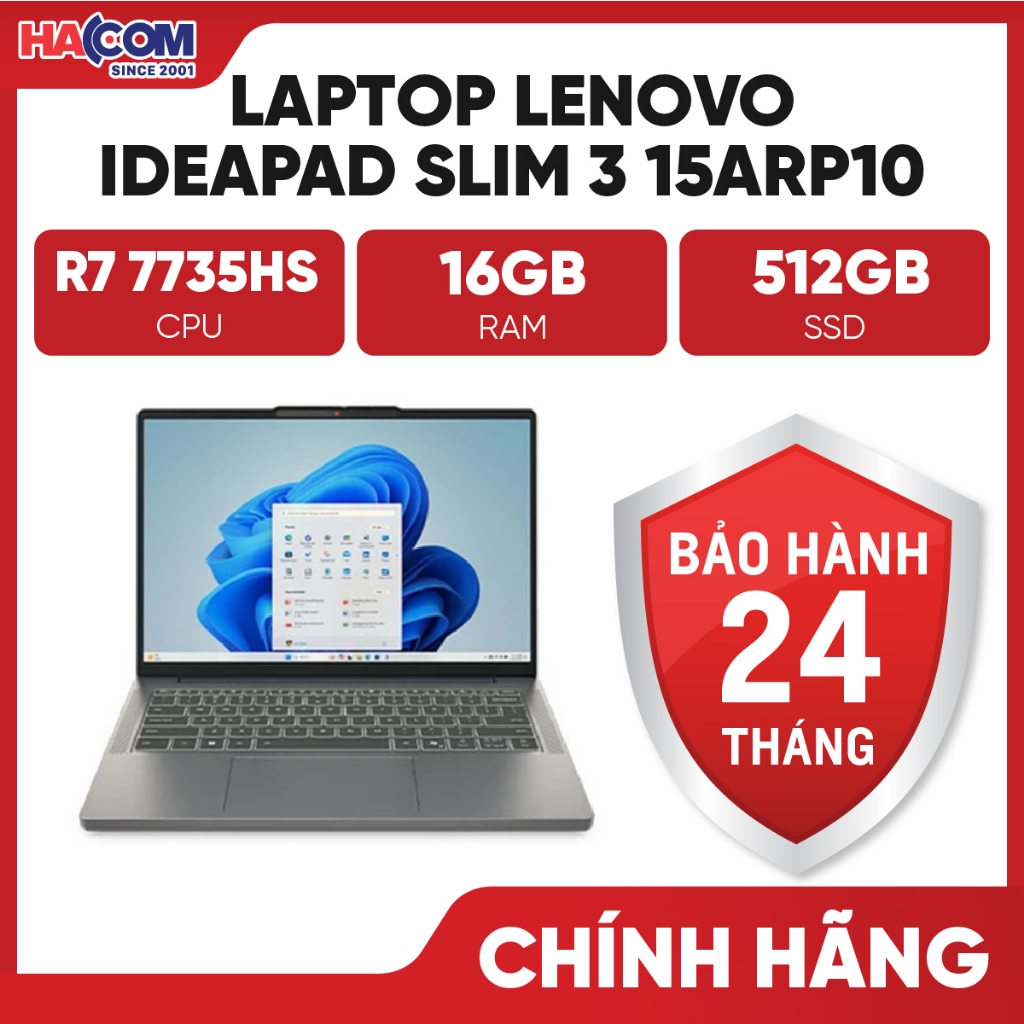 Laptop Lenovo IdeaPad Slim 3 15ARP10 83K700YVVN (R7 7735HS/16GB/512GB/15.3" WUXGA/Win11)