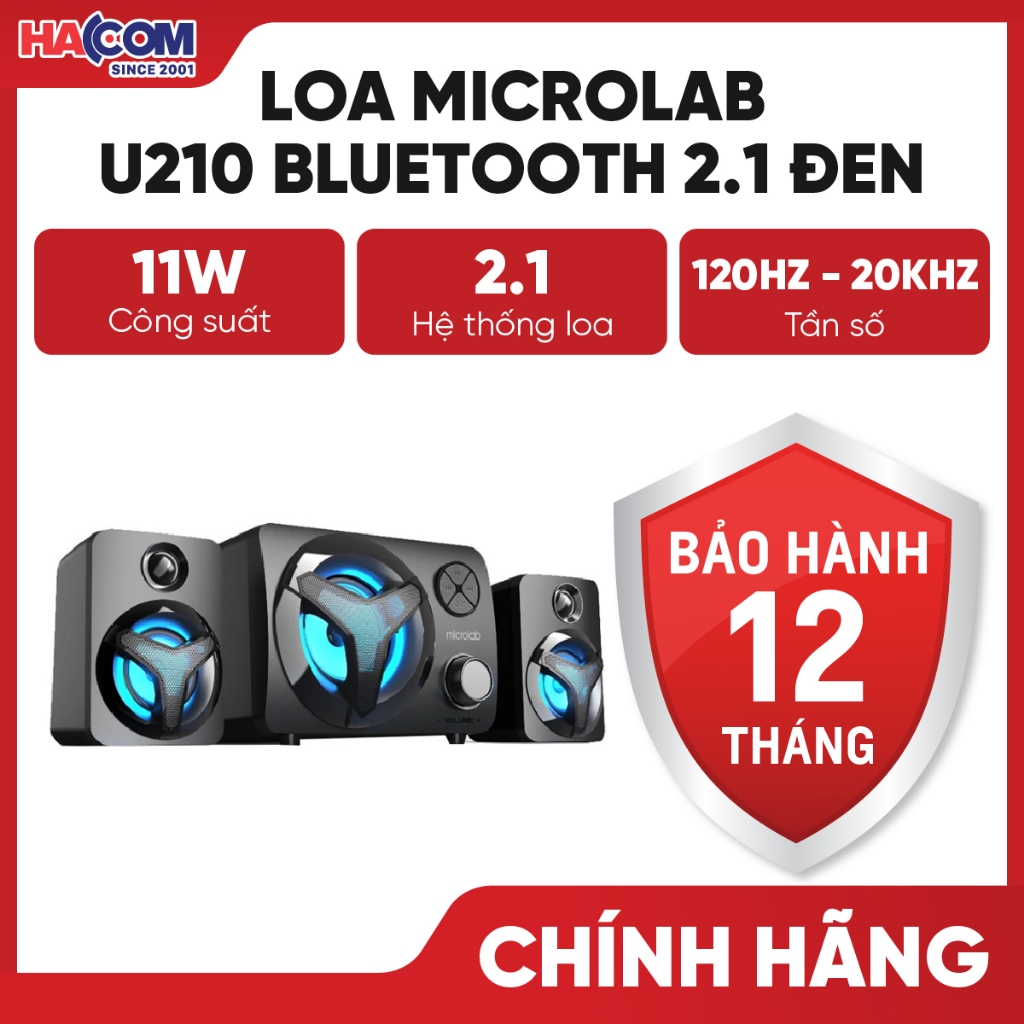 Loa Máy Tính Bluetooth Mini Để Bàn 2.1 Led RGB Microlab U210 Gaming Âm Thanh Hay Bass Lớn - HACOM PC