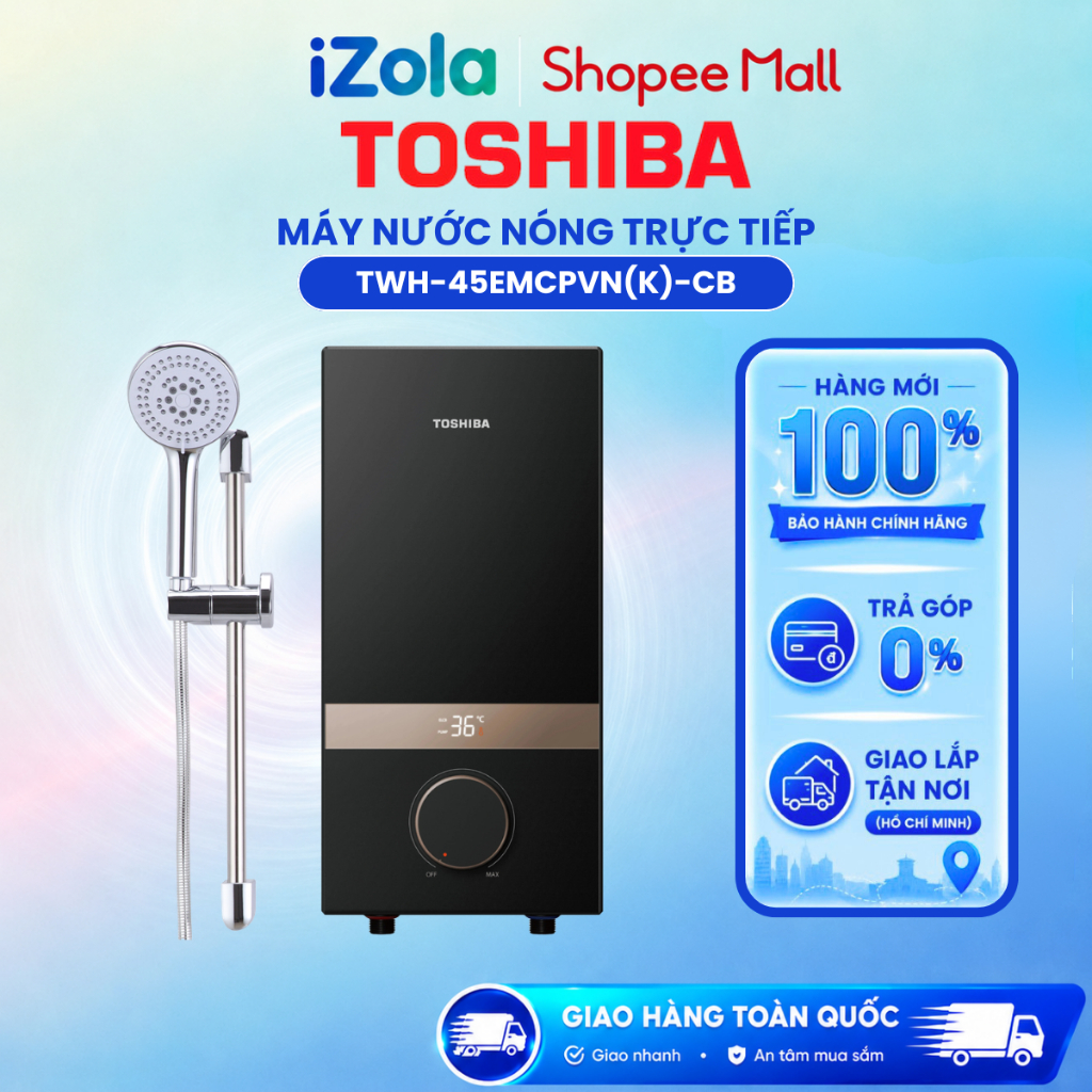 TWH-45EMCPVN(K)-CB - Máy nước nóng trực tiếp Toshiba 4500W TWH-45EMCPVN(K)-CB - Hàng chính hãng