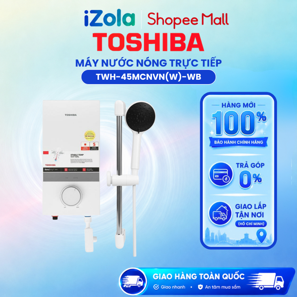TWH-45MCNVN(W)-WB - Máy nước nóng trực tiếp Toshiba 4500W TWH-45MCNVN(W)-WB - Hàng chính hãng