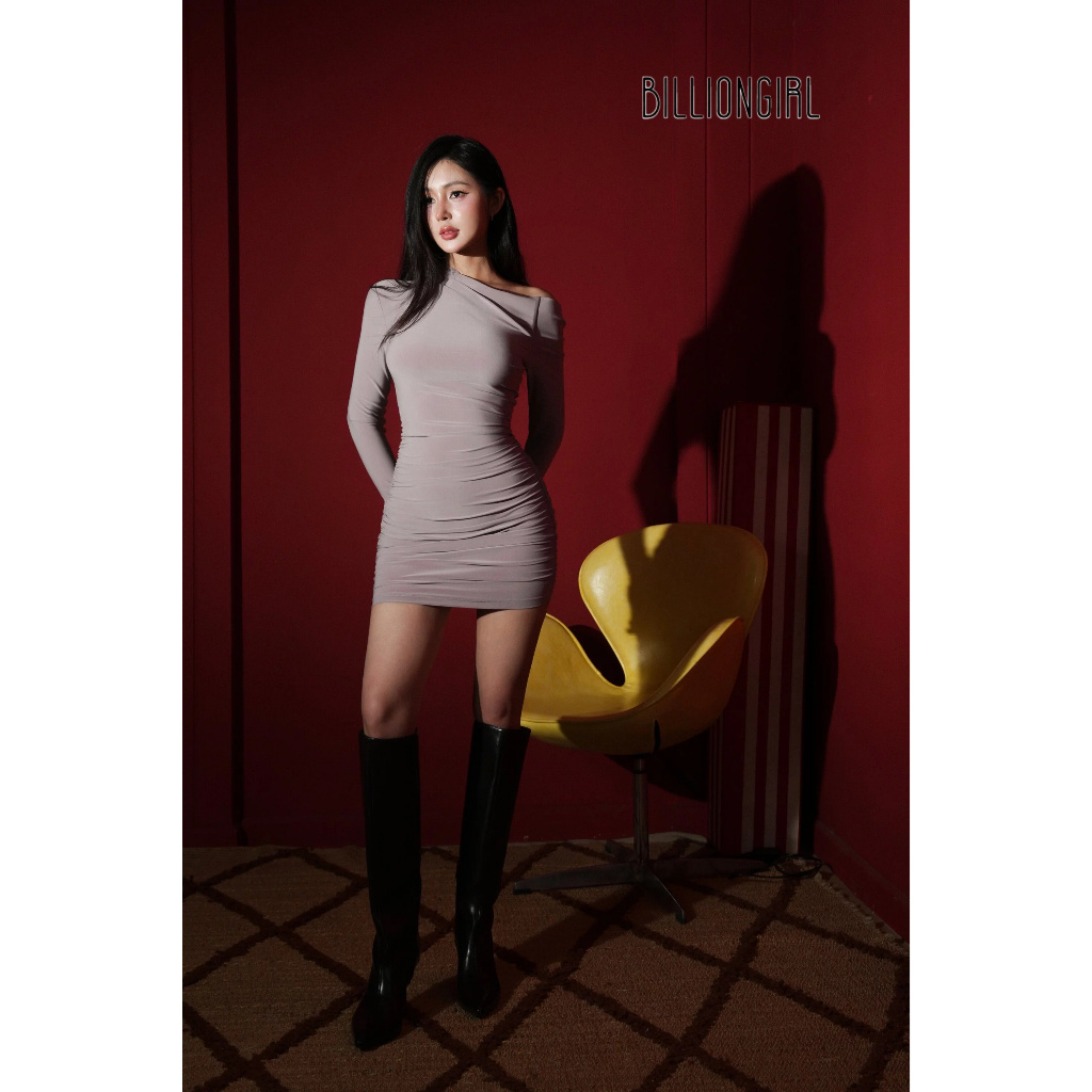 Billion Girl | Movia Dress đầm váy ngắn dún thân tay dài ôm body