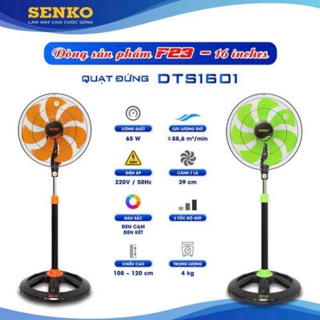 [ Hỏa tốc 2H] Quạt Đứng Senko/Quạt lửng senko/Quạt lỡ senko/ Quạt cây DTS1607/DTS1601 Thế Hệ Mới Huy