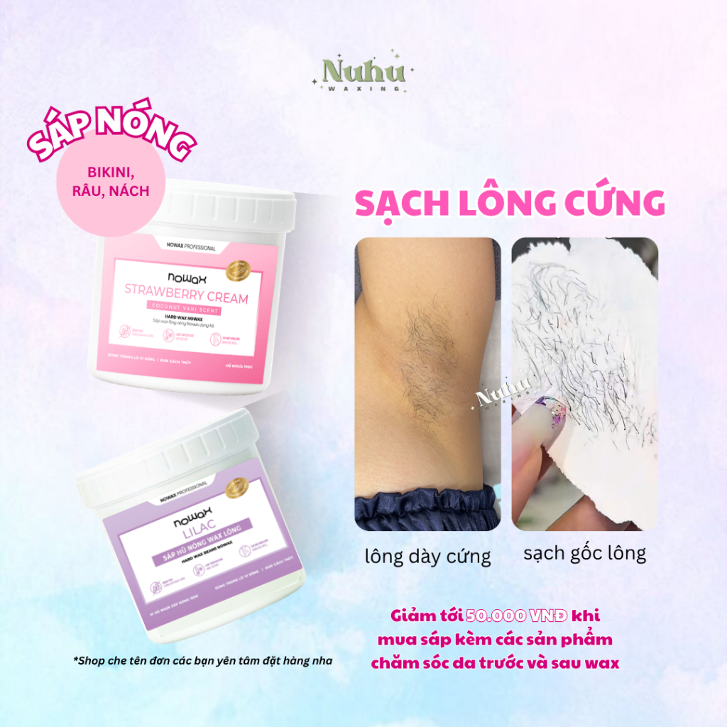 Sáp hũ nóng Nowax Hũ nhựa giữ ấm lâu, lựa chọn hàng đầu wax lông Bikini, Nách, Râu