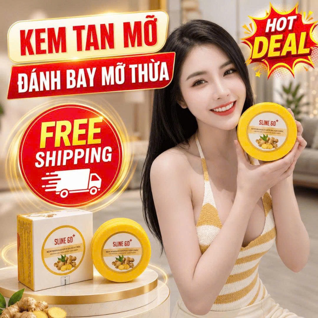 MUA 2 hộp (TẶNG ĐAI NỊT BỤNG) Kem cao gừng tan mỡ SLINE 6D+