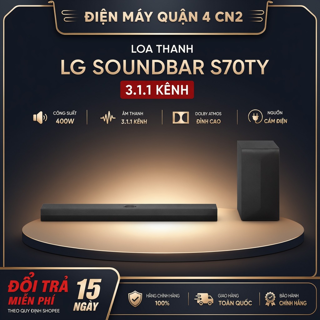 Loa Thanh LG Dolby Atmos S70TY 400W DTS X 3.1.1 Kênh