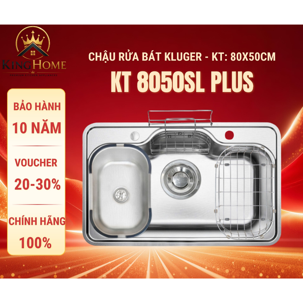 Chậu rửa bát Kluger KT8050SL Plus | Hàng chính hãng HÀNG CHUẨN CHÍNH HÃNG