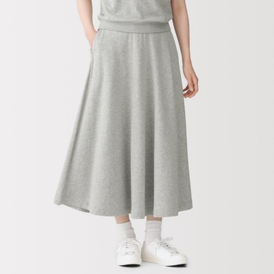 [26AW] MUJI Chân Váy Nữ Vải Nỉ Mỏng Dáng Xòe