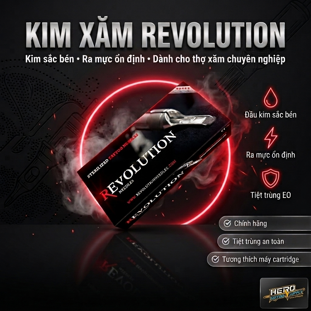 Kim dài truyền thống REVOLUTION NEEDLES - kim xăm siêu bén - kim dài máy xăm tattooo