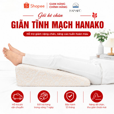 [HOẢ TỐC 4H] Gối Kê Chân Giãn Tĩnh Mạch Hanako 22cm - PU Foam Cao Cấp, Giảm Sưng Phù, Hỗ Trợ Tuần Hoàn Máu, Giá Siêu Hời