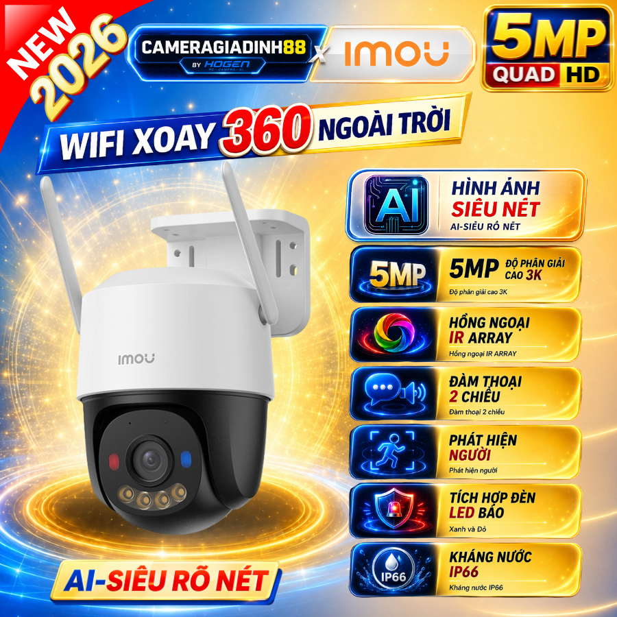Camera Wifi Ngoài Trời IMOU Cruiser SC 3MP/5MP– Full Color, Quay Quét 360°,Nhấp Nháy Xanh Đỏ,BH 24TH
