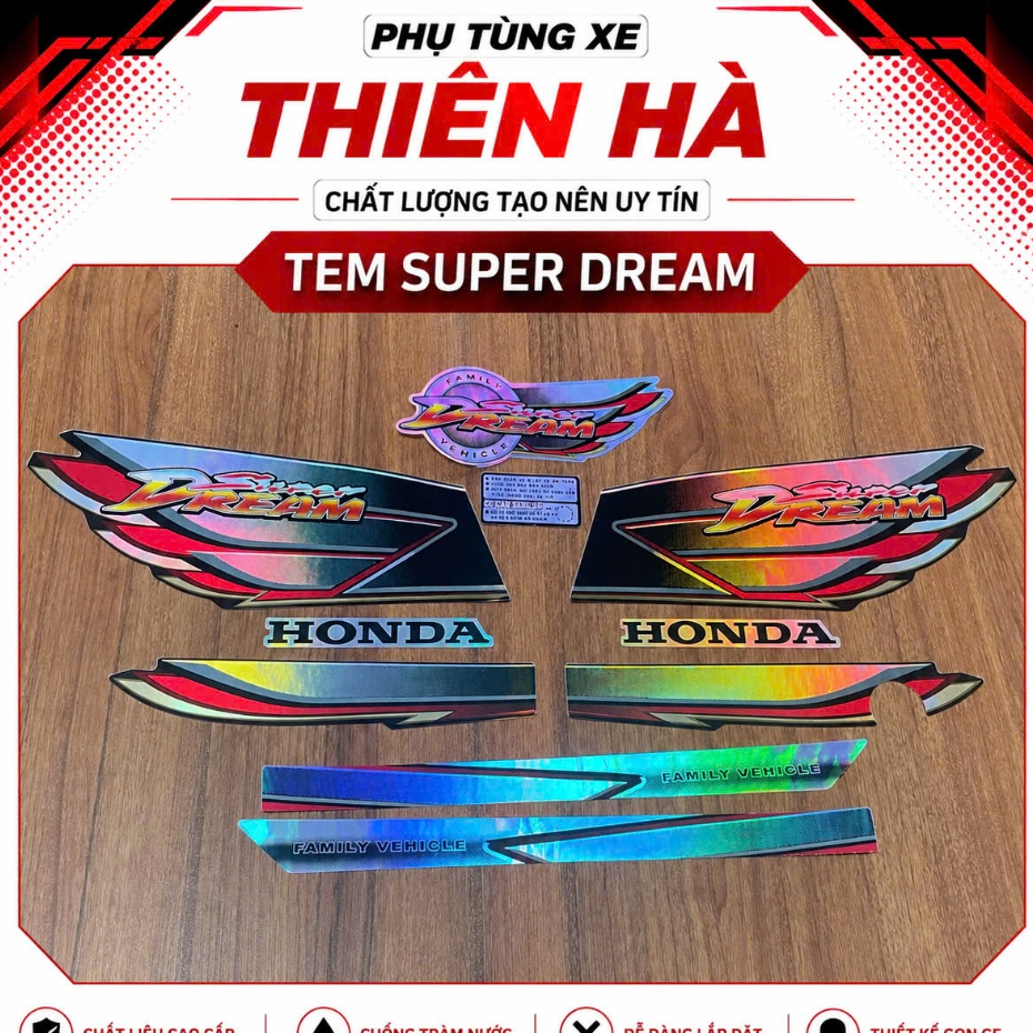 TEM SUPER DREAM TITAN DÁN XE MÁY SUPER DREAM 2007-2008 ZIN THÁI SIÊU ĐẸP