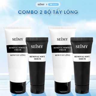 Combo 2 Bộ Kem Tẩy Lông Kèm Serum Tẩy Lông Seimy - Tẩy lông vùng nách, tay chân, bikini