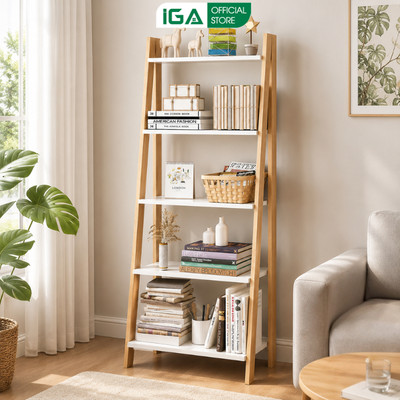Kệ sách đa năng kệ gỗ hình thang decor nội thất phong cách kiểu hàn thương hiệu IGA - GP114