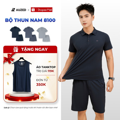Bộ Thể Thao Nam AUZED Vải Co Giãn 4 Chiều, Set Thun Lạnh Nam Cổ Polo Thoáng Mát Nhanh Khô 8100