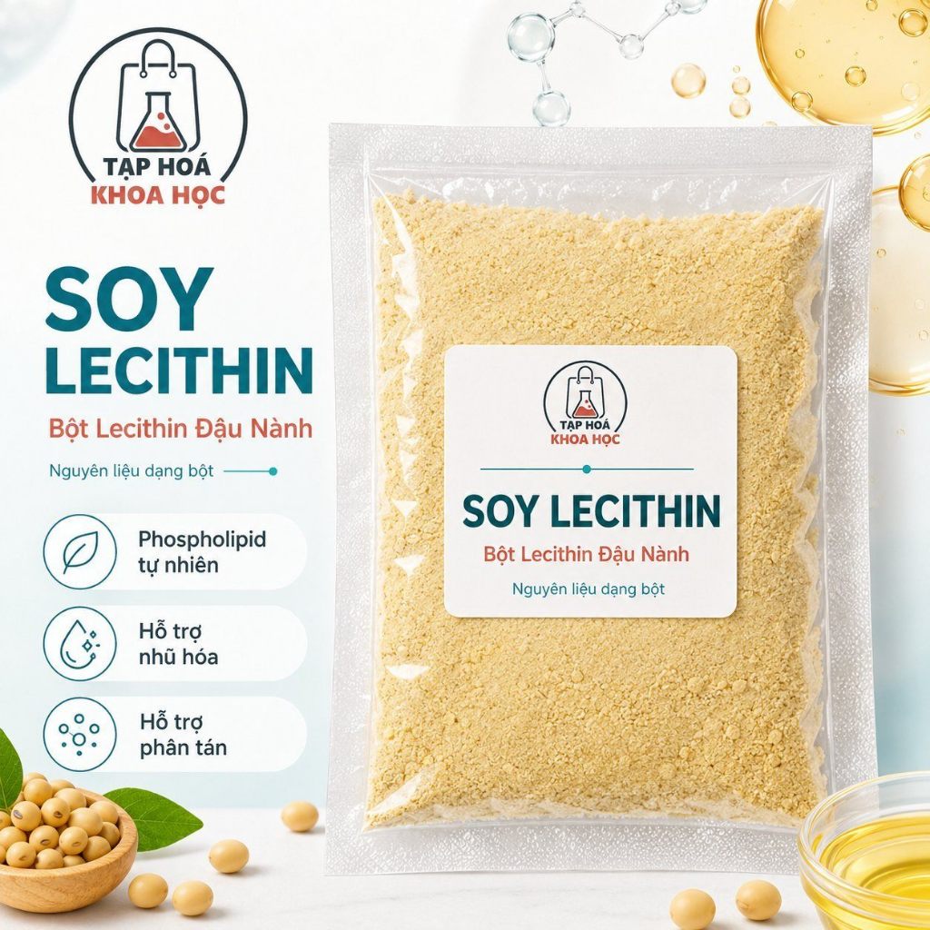 [50g] Bột Soy Lecithin - Bột Lecithin đậu nành, hỗ trợ nhũ hóa và phân tán